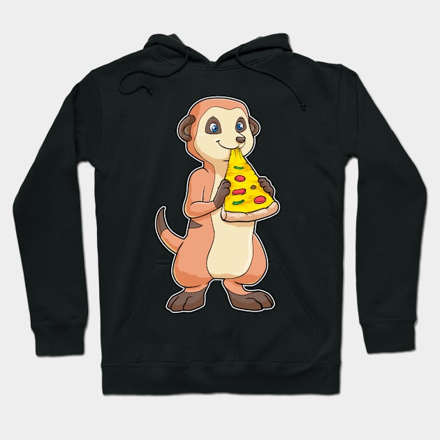 Meerkat with Piece of Pizza Hoodie by Markus Schnabel